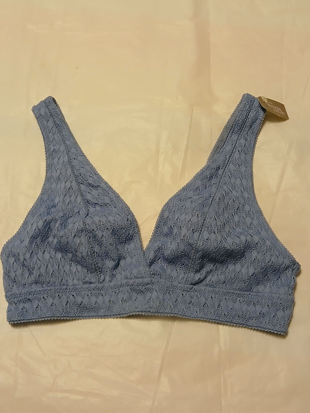 Secret Treasures Diamond Lace Wireless Bralette - Blue Stone